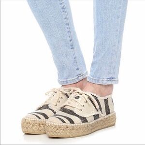 DV by Dolce Vita Roxie Striped Espadrille Platform Sneakers Women’s 9.5